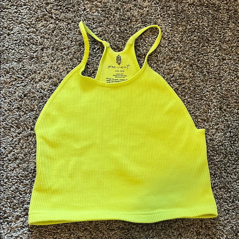 FP Movement Yellow Ribbed Tank Top XS/S